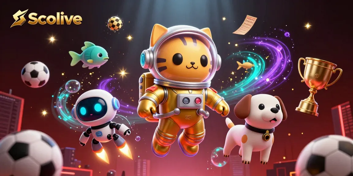 Socolive provides thrilling sports betting experiences with 3D animated characters showcasing dynamic sports elements in a vibrant scene.