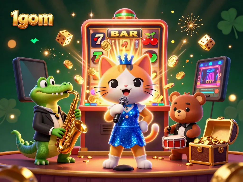 Experience the excitement of 1gom with dynamic casino fun featuring cartoon characters and vibrant gaming elements.