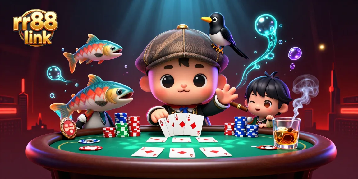 Join the excitement of rr88 link with a dynamic casino scene featuring Nessie and friends.