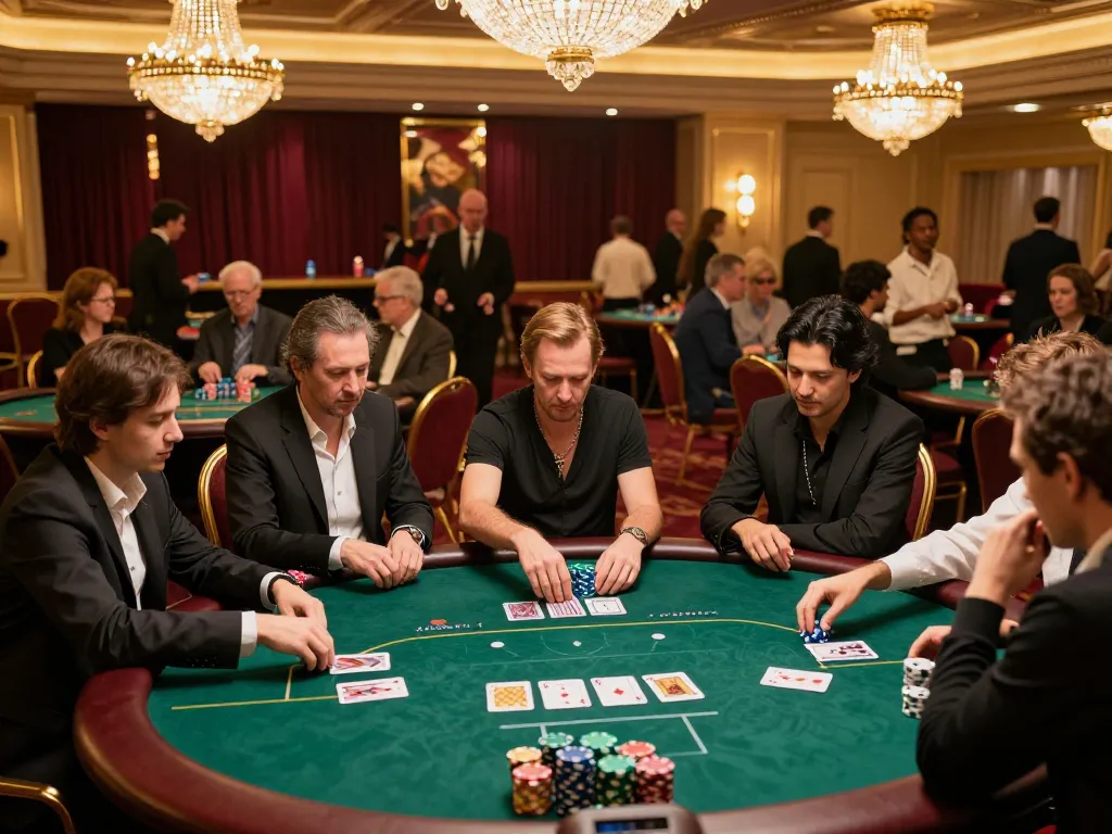 Hành động poker thú vị tại bàn Sun win, người chơi chiến lược và đặt cược trong casino cao cấp.