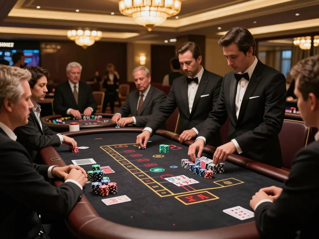 kuwin co players enjoying live blackjack action at luxurious casino