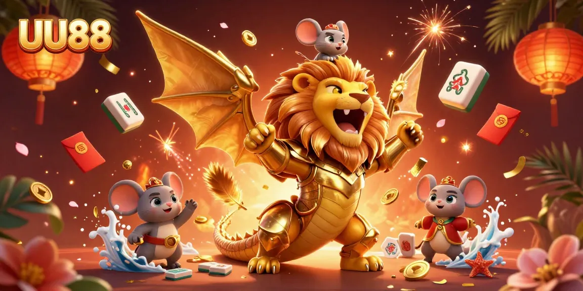 Experience thrilling wins at UU88 with a majestic chimera and vibrant casino elements.