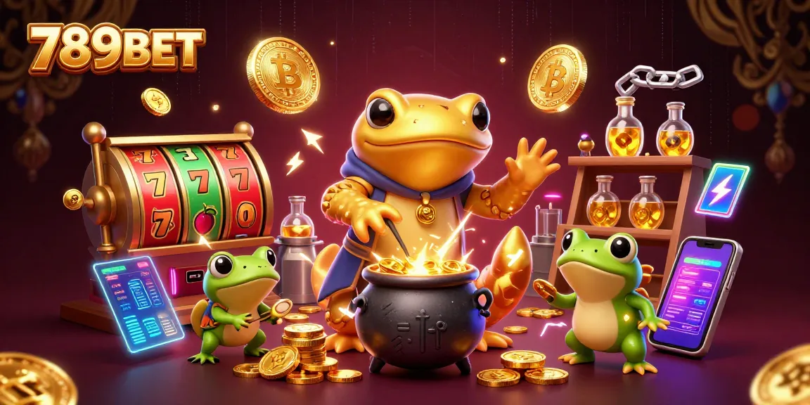 Experience top-notch gaming at 789BET with captivating 3D casino scenes showcasing vibrant jackpots and crypto elements.
