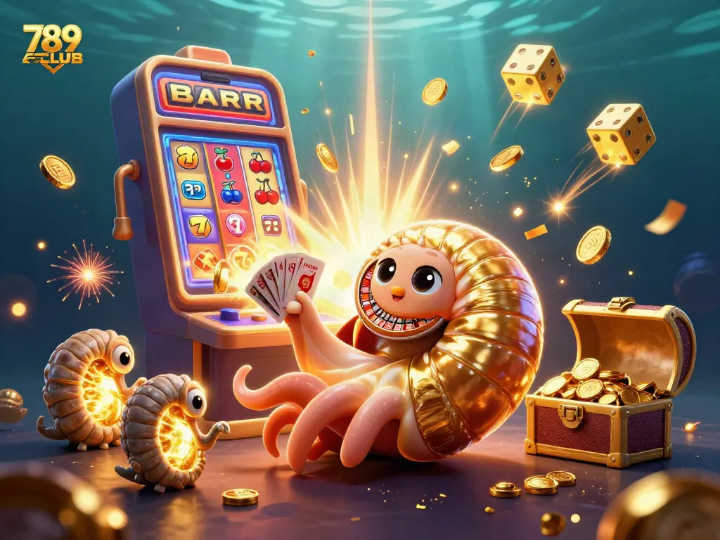 Win big at 789CLUB with animated casino games, golden treasures, and vibrant slot machines.