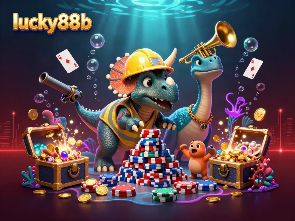 Engage with lucky88b's vibrant world of online gaming featuring joyful 3D characters in action.