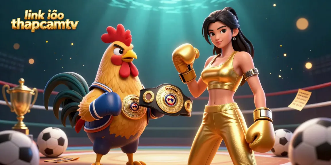 This dynamic scene showcases sports betting excitement with the phrase link vào thapcamtv at the forefront for immersive gambling action.