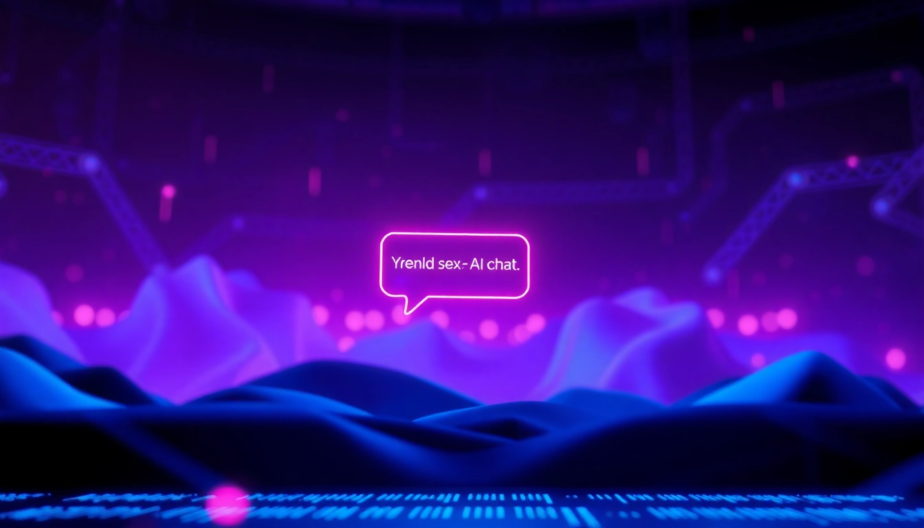 Engaging chatbot dialogue showcasing sex ai chat in a futuristic digital landscape.