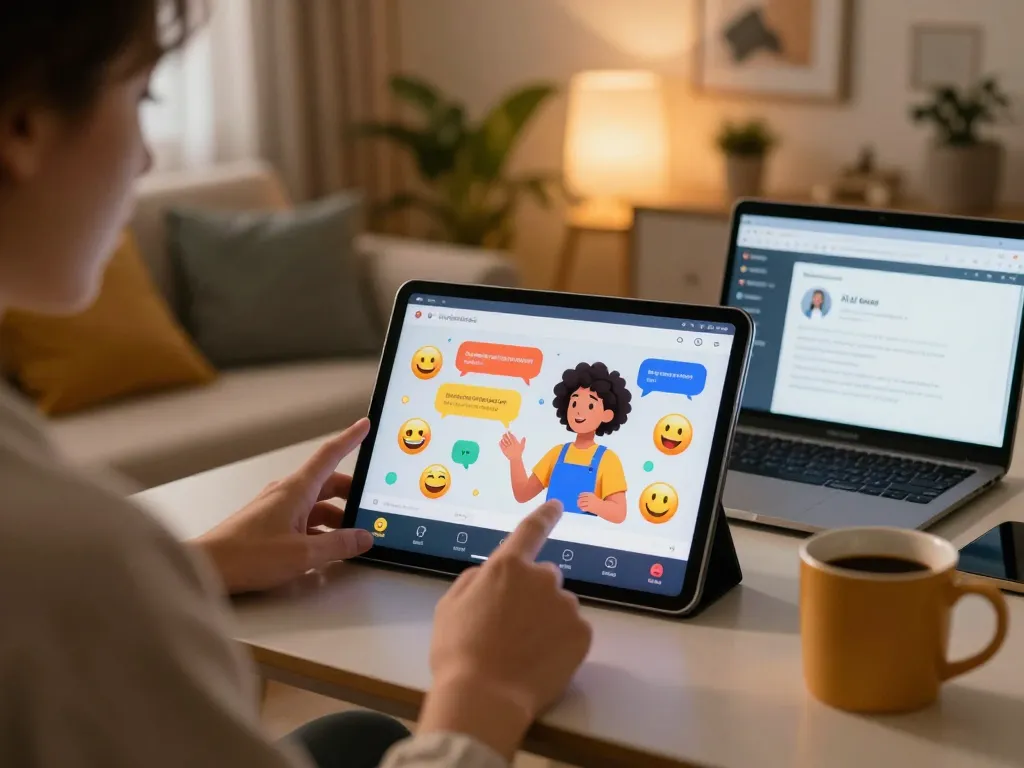 Engaging conversation with crushon ai in a cozy digital setting.