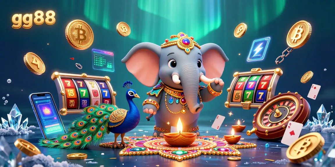 Engage in exciting gaming adventures as gg88 features an extravagant casino scene with vibrant characters and rich gambling elements.